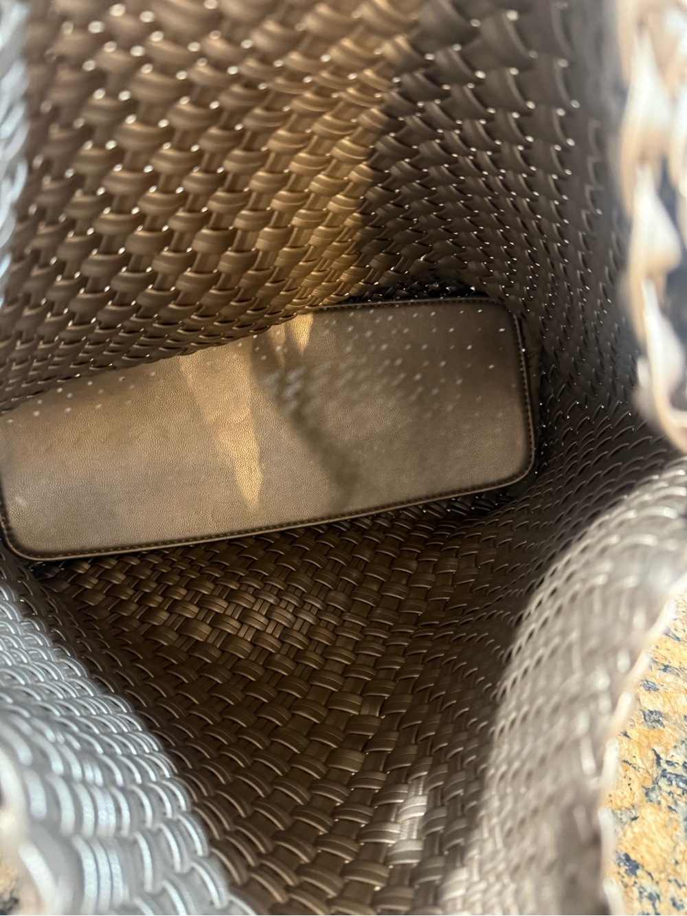 Woven Shoulder Hobo Bag in Bronze/Gold - Picture 5 of 6